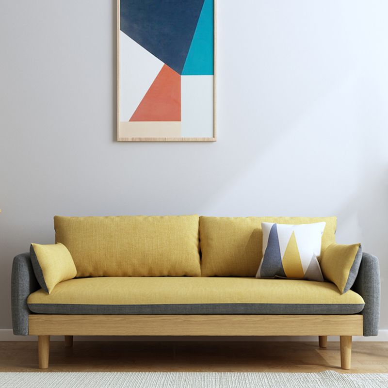 Contemporary 29.9" H Cotton Blend Square Arm Sofa for Apartment