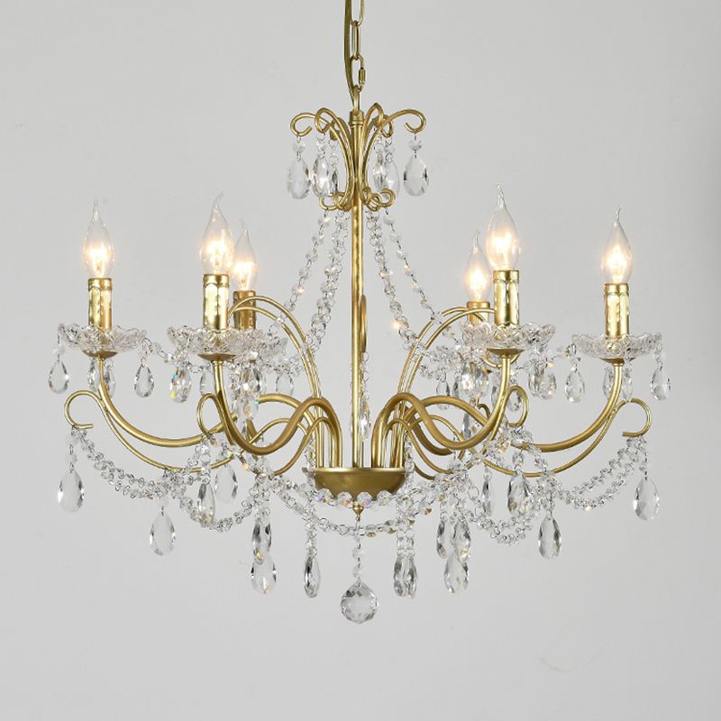 Candle Chandelier Light Fixture Traditional Metal Pendant Lighting for Restaurant