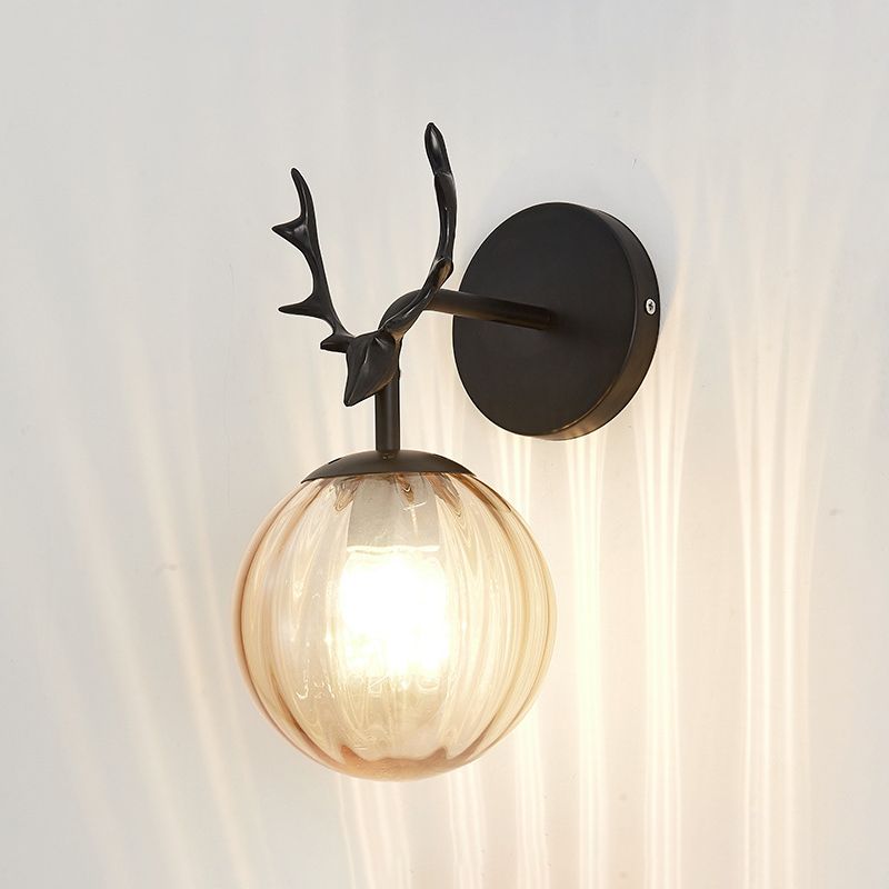 Contemporary Style Ball Wall Mounted Lamps Glass 1 Light Wall Light Sconce