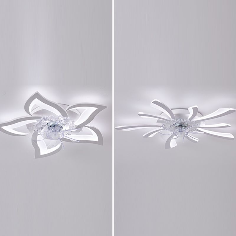 Luce a ventola del soffitto in metallo nordico illuminazione a filo a filo multipla con lama della ventola di plastica