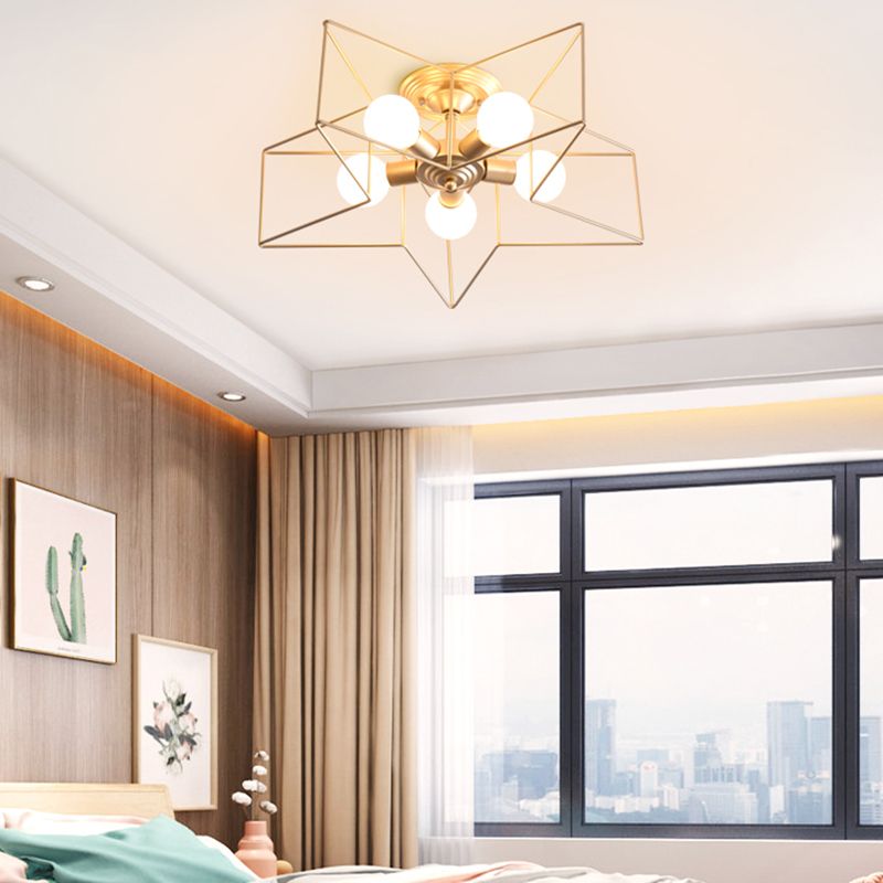 Macaron Ster Shape Plafond Gemonteerd Licht Metalen Slaapkamer Plafond Licht Profiel