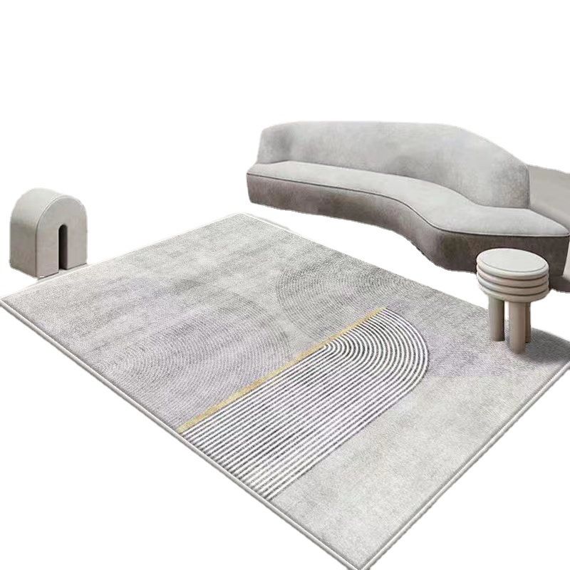 Simple Style Rectangle Shape Rug Living Room Carpet Polyester Washable Area Rug