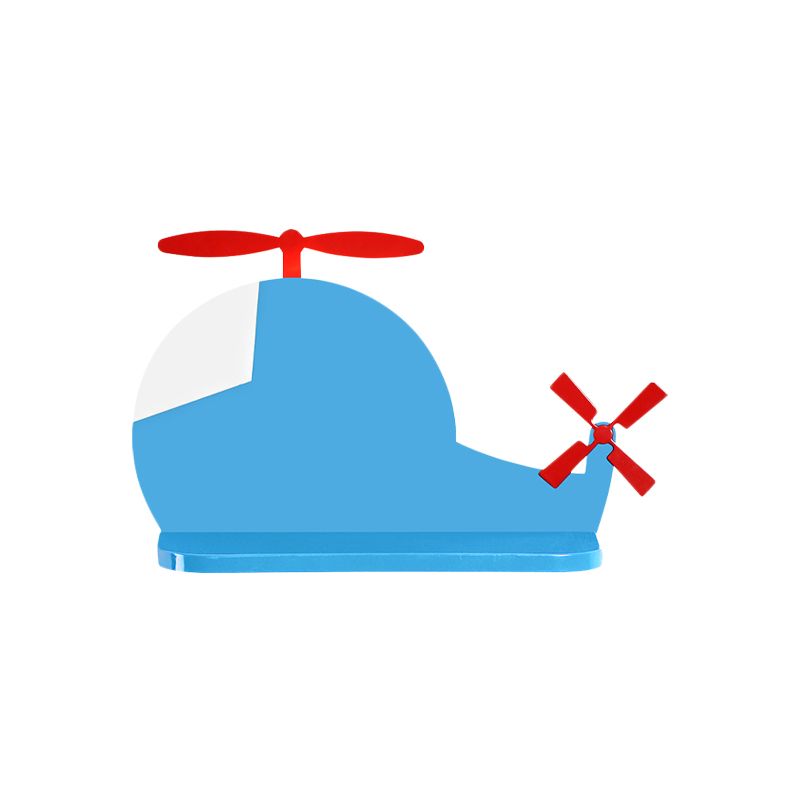 Illuminazione a muro di aeroplano cartone animato lampada scontata a parete blu in metallo in bianco/3 colori per la camera da letto per bambini