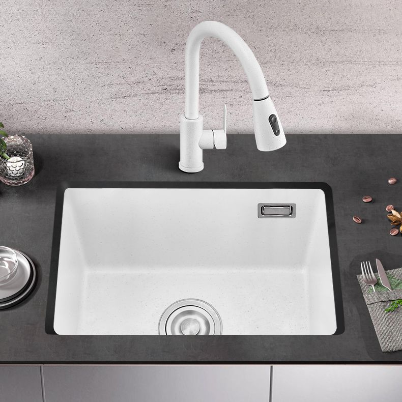 Quartz Kitchen Sink Single Bowl Kitchen Sink with with Drain Strainer Kit