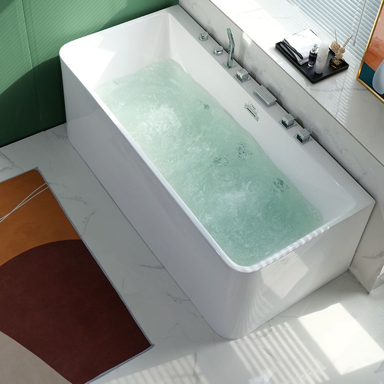 Rectangular Soaking Acrylic Bathtub Contemporary Bath Tub with Drain and Overflow Trim