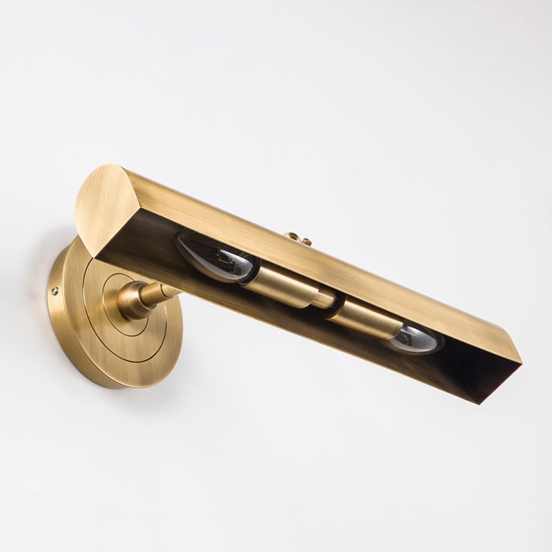 Miroir de vanité en laiton à 2 lumière