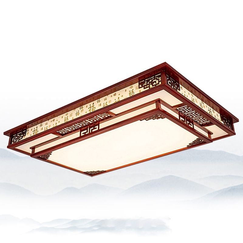 Lámpara de techo empotrada de madera cuadrada con montaje empotrado LED moderna para sala de estar