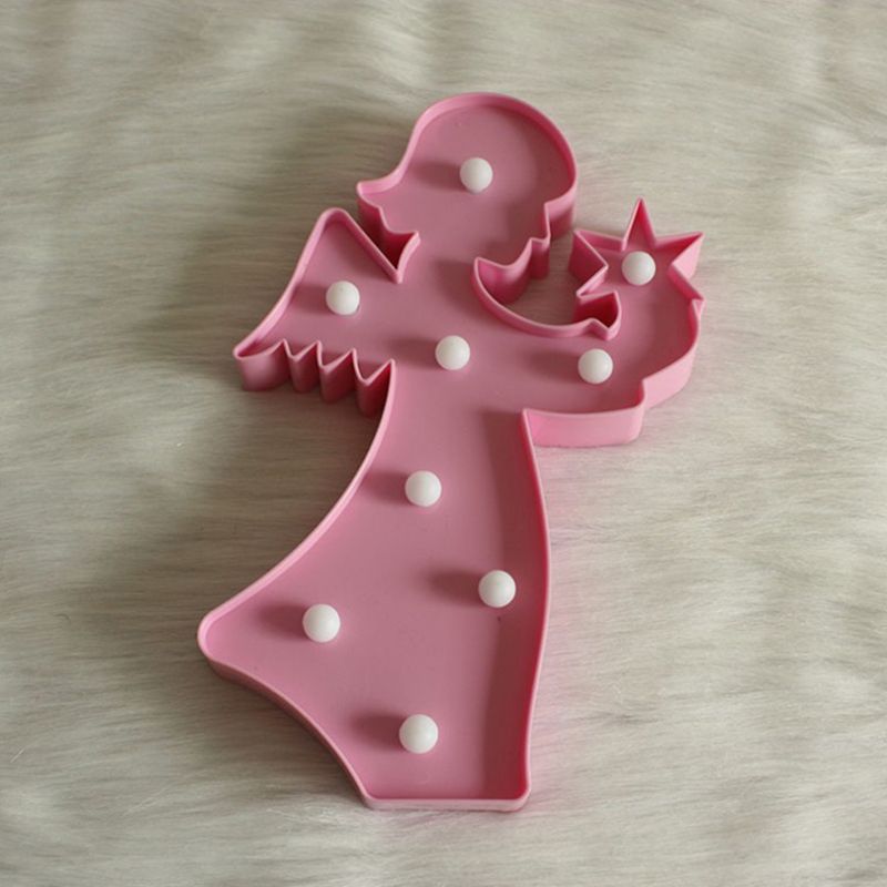 Beauty Element Girls Room Night Lamp Plastic Modern Style LED Nightstand Lighting