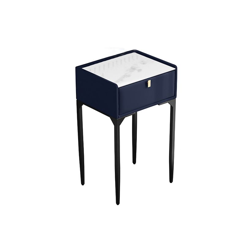 Wood/Stone Vanity Set with Stool, 1 Drawer Modern Dresser - 30.7" H