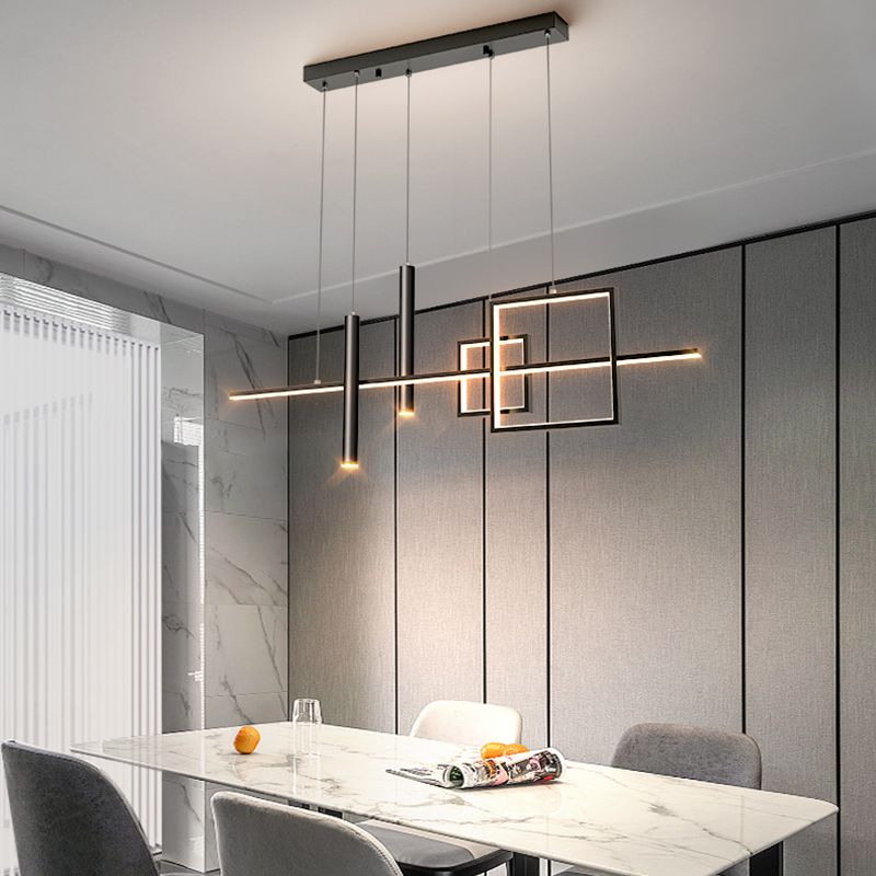Contemporary Style Linear Island Pendant Lights Metal Island Light Fixtures