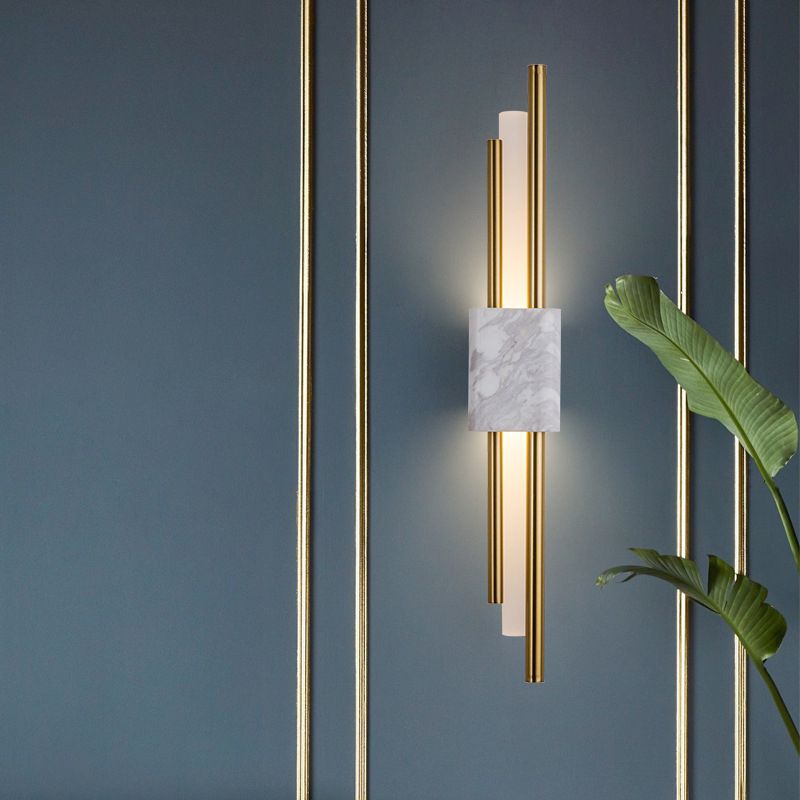 Modern Luxury LED Wall Lamp Iron Cylindrical Wall Sconce with Acrylic Shade