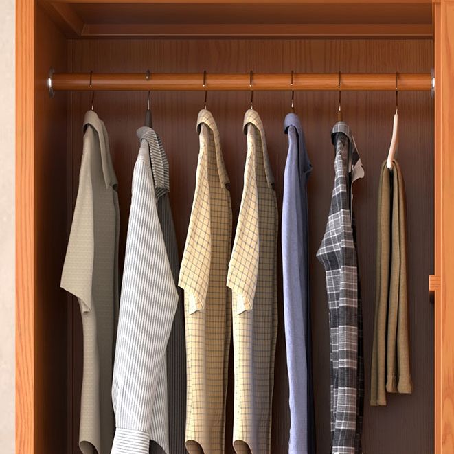 Modern Solid Wood Frame Wardrobe Freestanding Sliding Doors with Legs