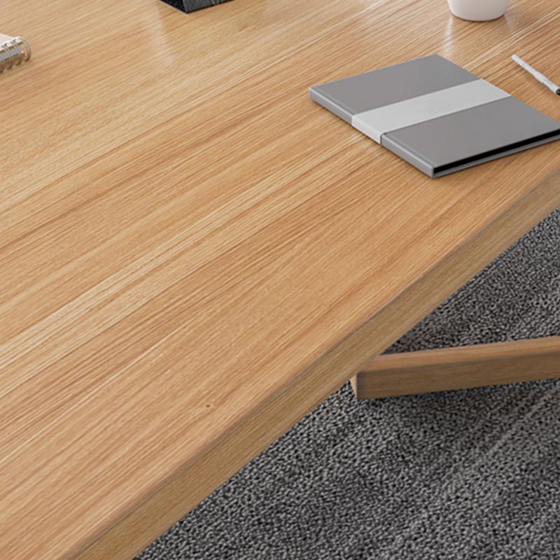 Natural Dining Table Contemporary Style Solid Wood Rectangle Dinner Table