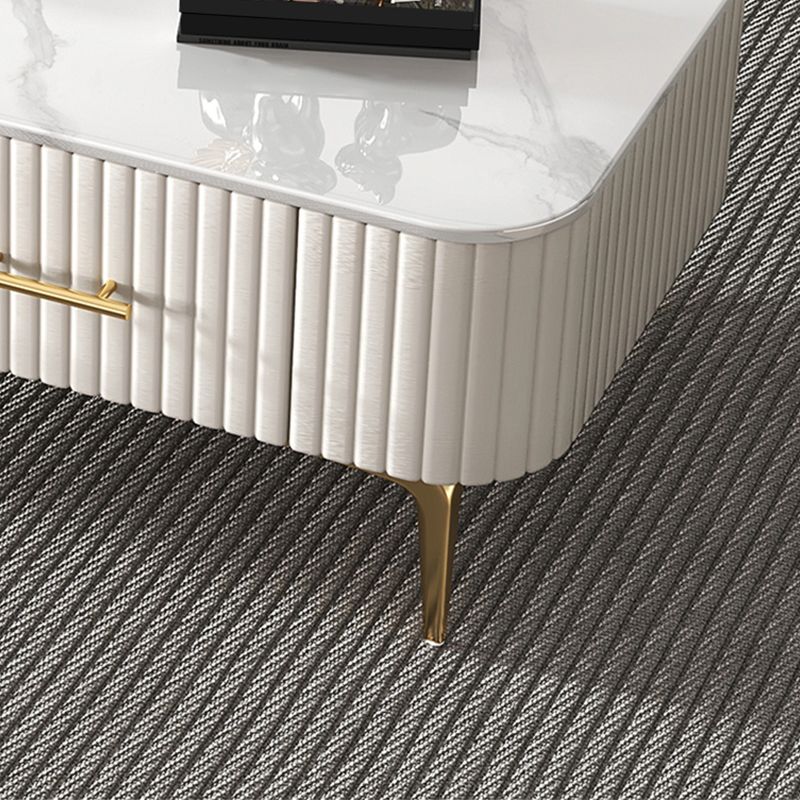 16"H Glam Coffee Table Rectangle 4 Legs Coffee Cocktail Table