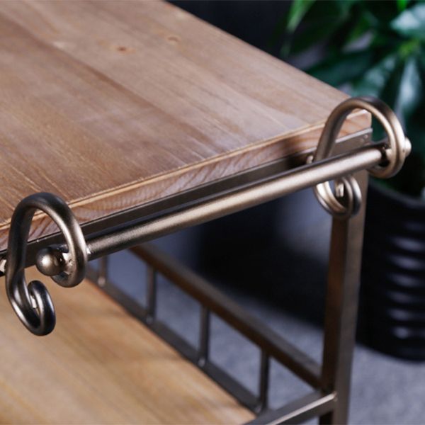 Rolling Industrial Kitchen Trolley Wooden Kitchen Trolley for Dining Room