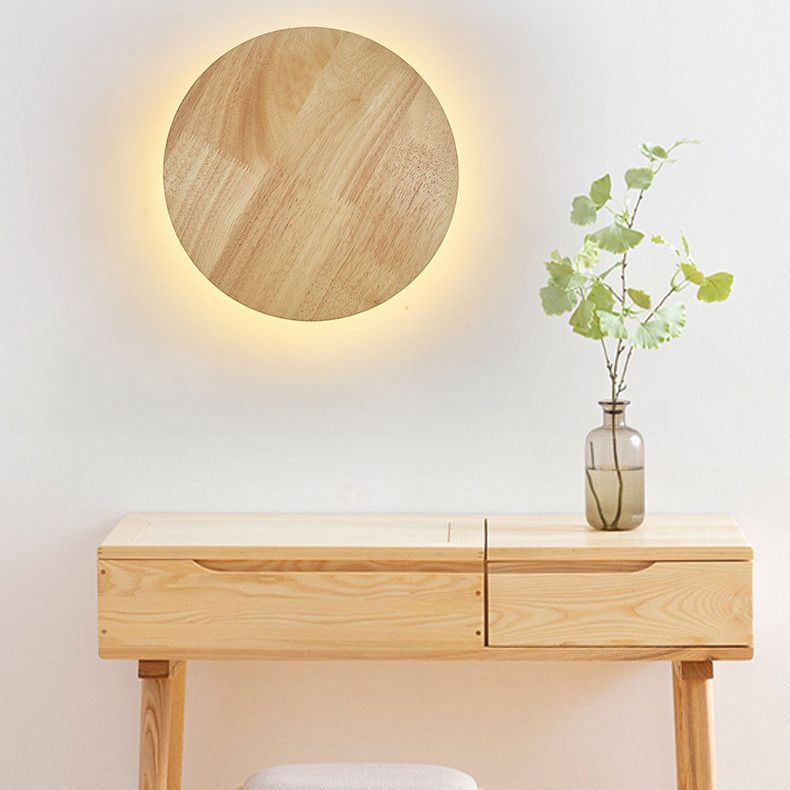 Chinese Style Wooden Wall Lamp Minimalism LED Wall Mount Light for Bedroom Living Room