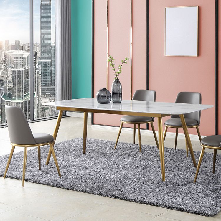 Designer Style Sintered Stone Top Dining Set Rectangle 1/4/5/7 Pieces Dinette Table Set