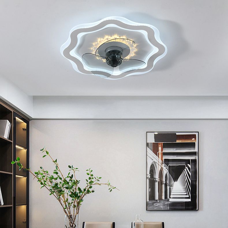 3-Blade Ceiling Fan Contemporary LED Fan with Light for Dining Room
