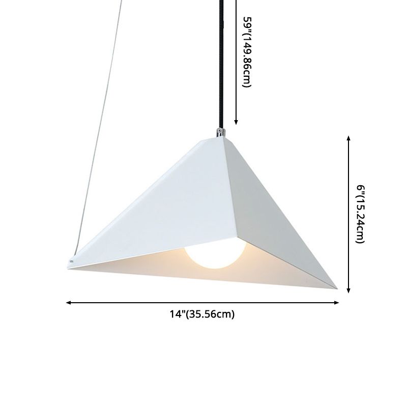 Driehoekige eetkamer ophanging verlichting metaal 1-licht Noordse hanger plafondlicht