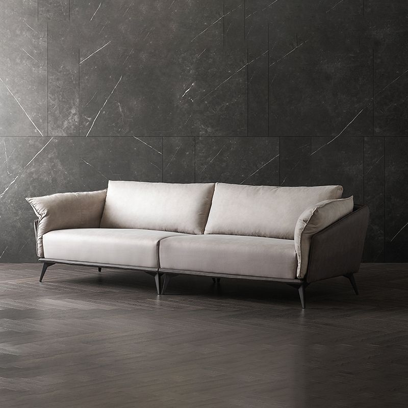 Brown 3/4-seater Loose Back Sofa Contemporary Tuxedo Arm Sofa