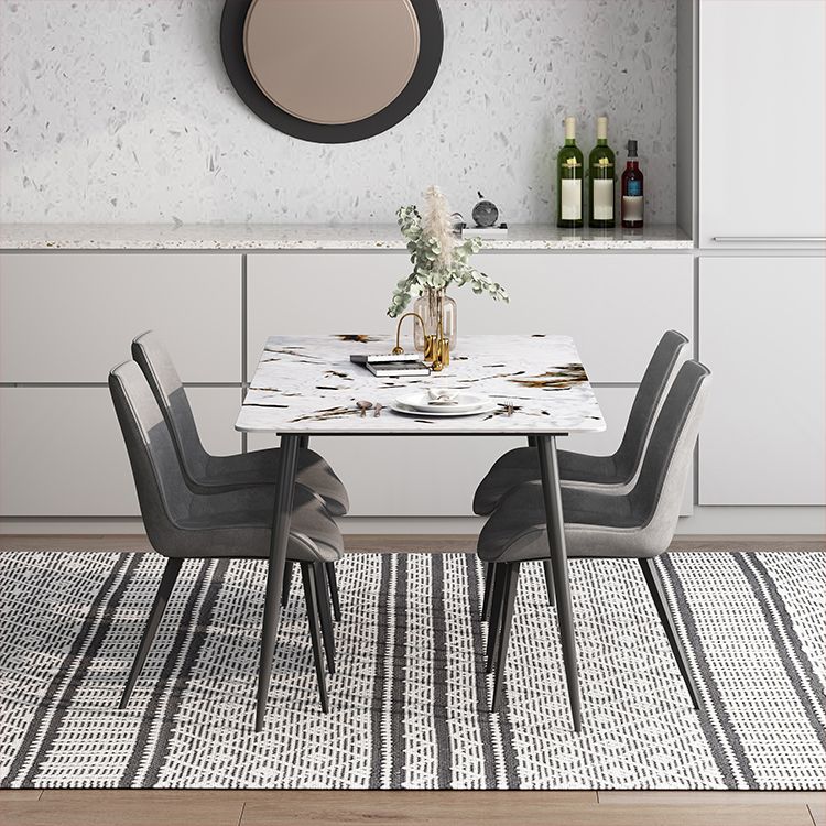 Rectangle 4 Legs Industrial Dining Table Fixed Table of Sintered Stone