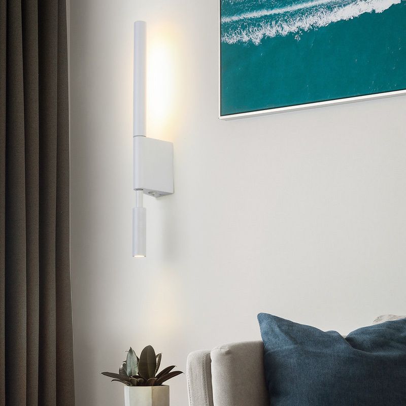 Modernism 2-Light White Wall Mounted Sconce Metallic LED Wall Light