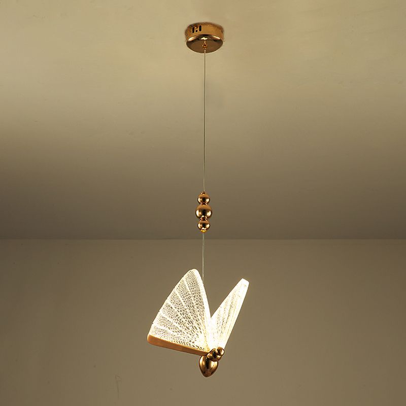 Lámparas colgantes de mariposa acrílica en moderna iluminación colgante de metal LED de estilo creativo