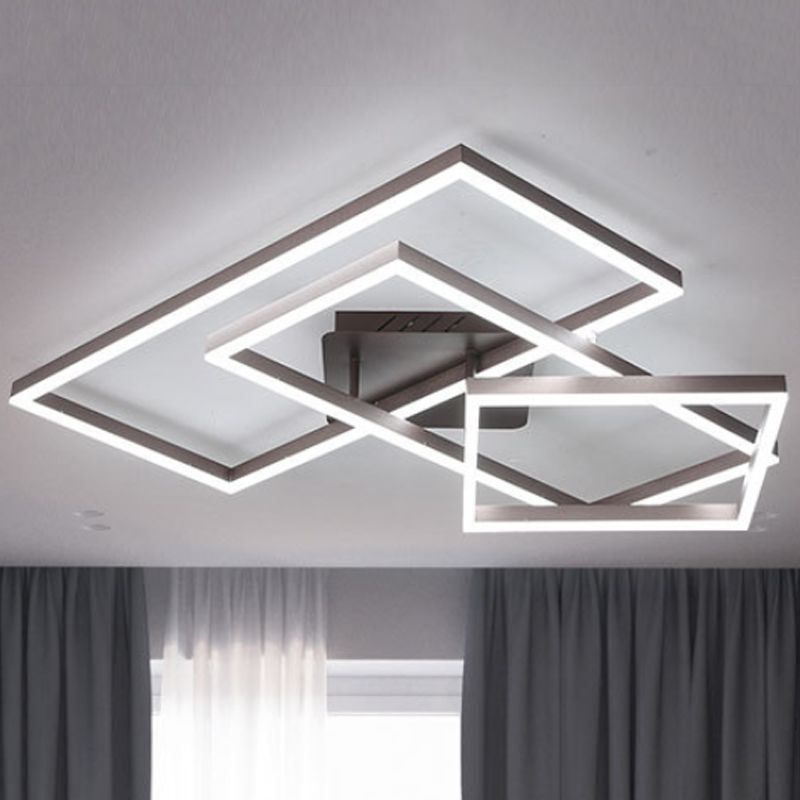 Metallgeometrische, halbbündige Beleuchtung, modernistische 2/3/4-Lichter, braune LED-Halbbündige-Montagelampe in weißem/warmem Licht