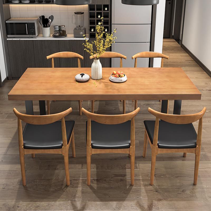 Modern 1/5/7 Pieces Dining Set Rectangle Pine Wood Dining Table for Dining Room Kitchen