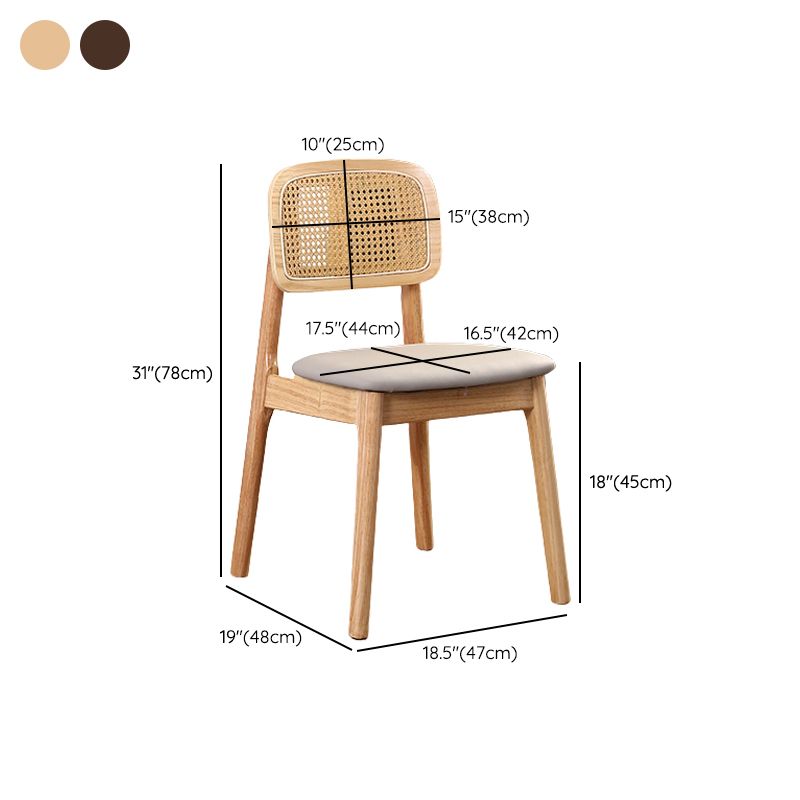 Contemporary Solid Wood Indoor Open Back Armless Dining Chair
