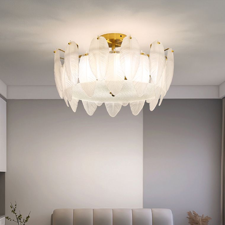 Creative Ceiling Lamp Modern Flush Mount Light Fixture with Glass Shade for Bedroom