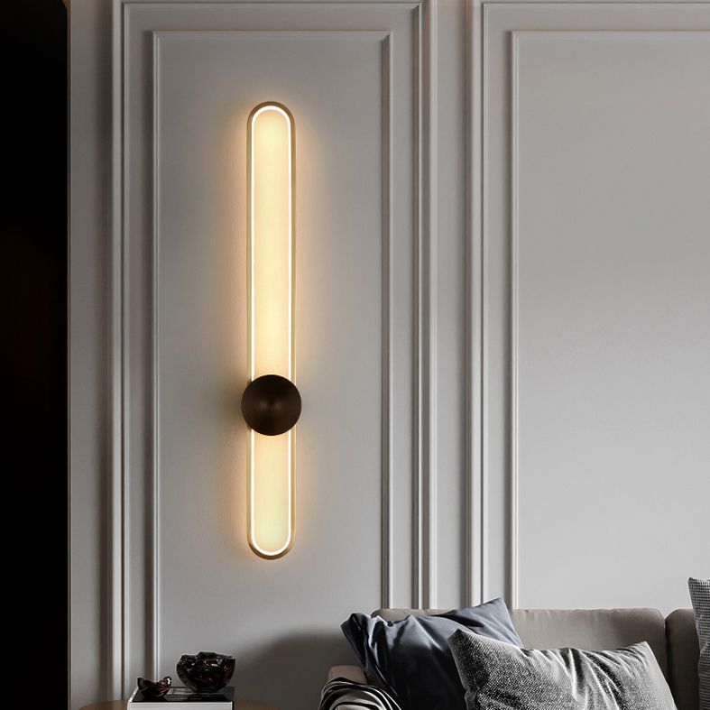Accesorio de iluminación de pared ovalada iluminación de pared de metal LED de estilo moderno para sala de estar