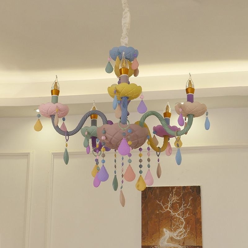 Luces colgantes de color multicolor de techo de metal moderno para la habitación de los niños