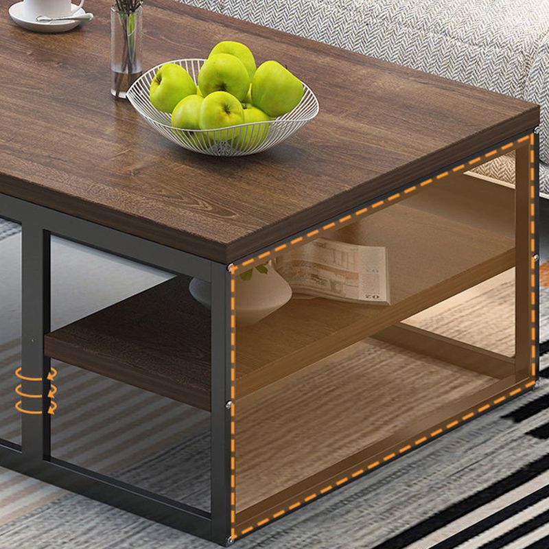 16.54" Tall Contemporary Style Coffee Cocktail Table Metal Frame Coffee Table