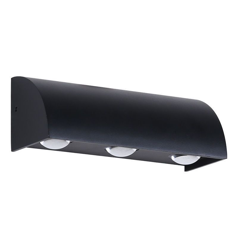 Modern Style Wall Lamp Metal 3 Lights Sconces in Black for Outdoor