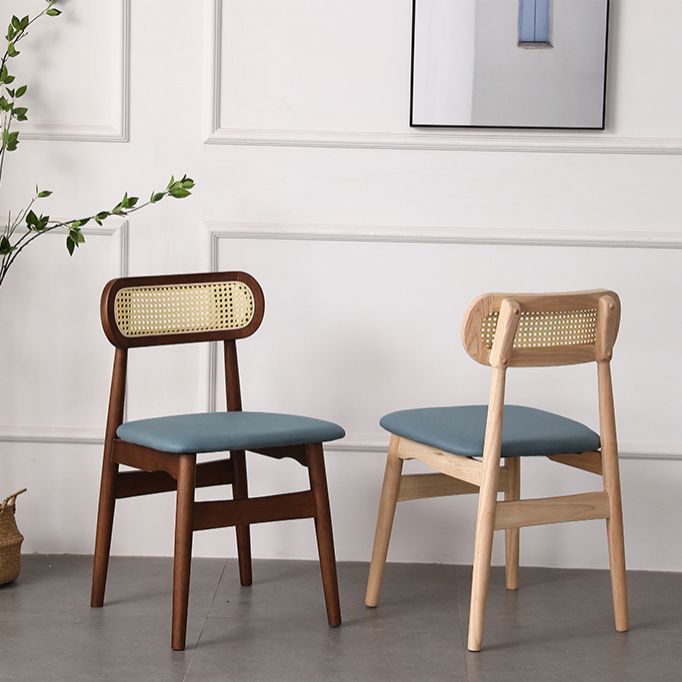 Silla de comedor de madera de caucho maciza moderna, sillas de comedor de cocina con respaldo abierto