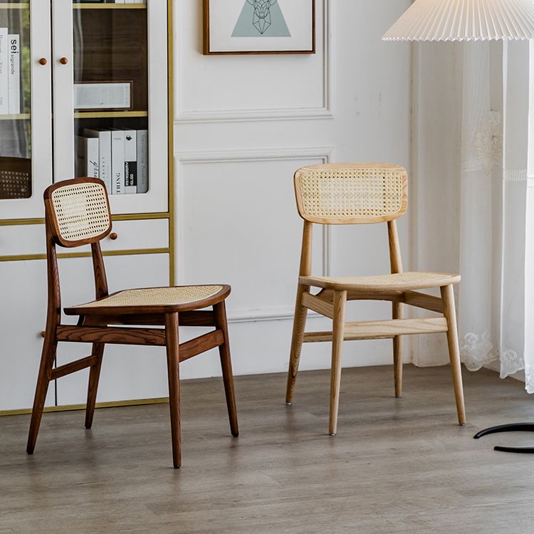 Contemporary Indoor Solid Wood Open Back Armless Dining Chair