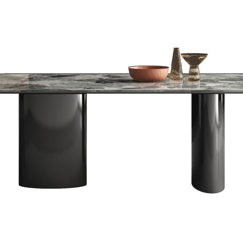 Modern Kitchen Table with Marble Top Metal Legs for Dining Room