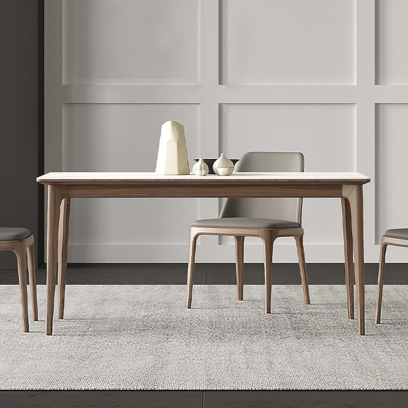 Stone Top Dining Table Set with Ash Wood Frame 1/3/4 Pieces Modern Dinette Set