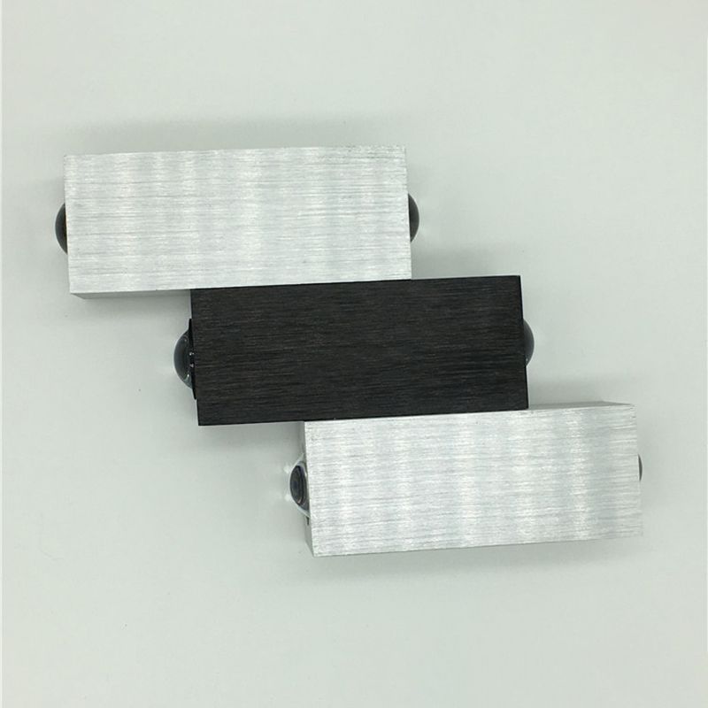 3 combinazione rettangolare a LED SCONCE SCONCE a 6 luci a 6 luci moderne lampada a parete in alluminio spazzolato in luce bianca calda