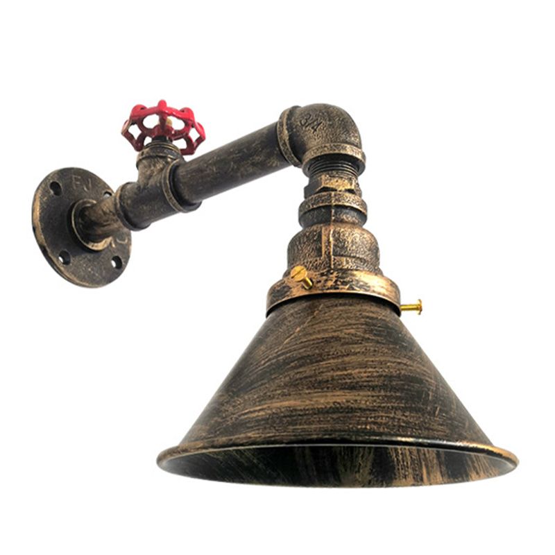 Metal Water Pipe Shade Wall Lighting Industrial Style 1 Light Wall Mounted Light Fixture