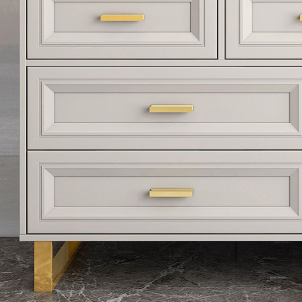 Contemporary Glam Double Dresser Wood Horizontal Storage Chest Dresser for Bedroom