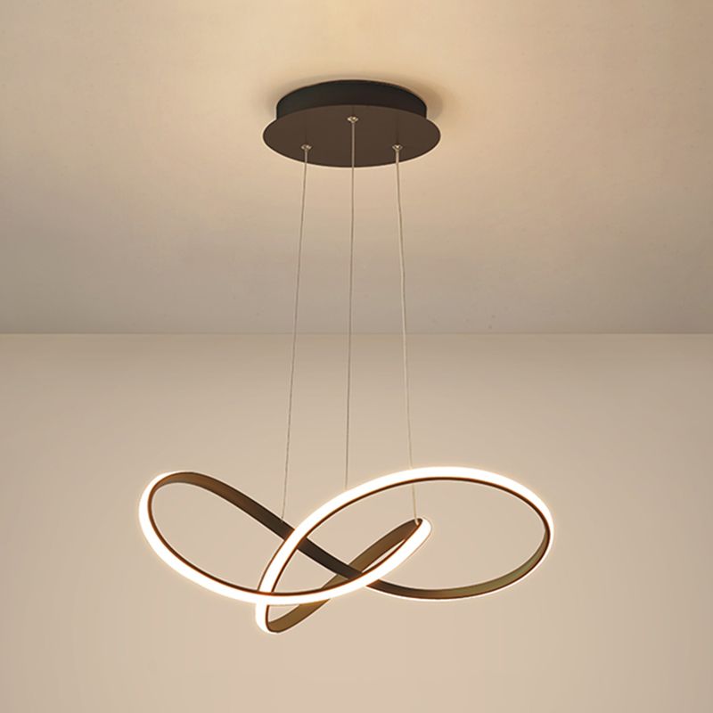 1-Light Metal Linear Chandelier Modern Hanging Pendant Light Fixture