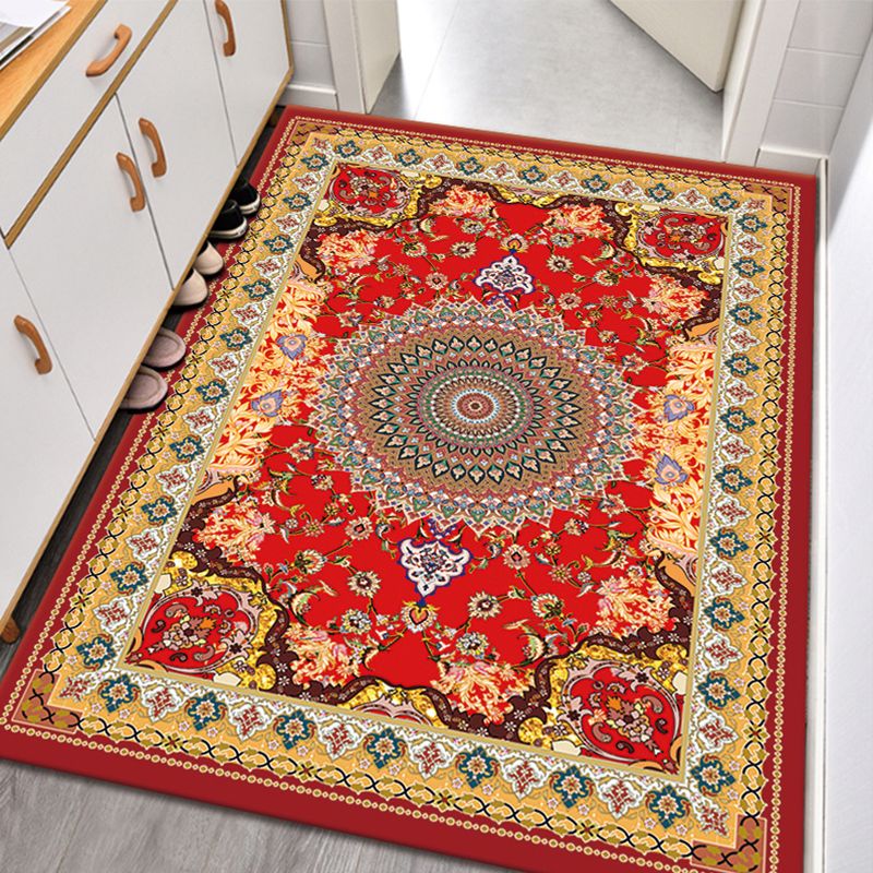 Vintage Symmetry Print Fläche Teppich Polyester Teppich nicht rutschfestes Innenteppich für Wohnzimmer