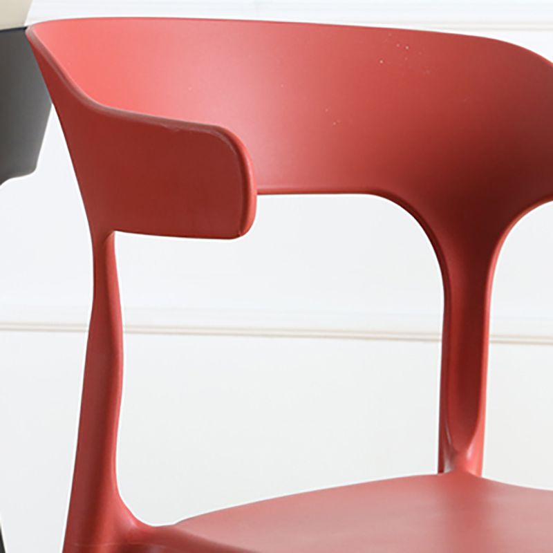 Contemporary Style Armless Dining Chair Plastic Open Back Side Chair for Restaurant