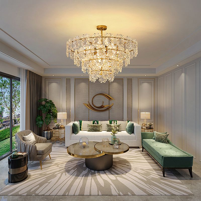 Glass Island Pendants Modern Style Pendant Lights in Gold for Living Room