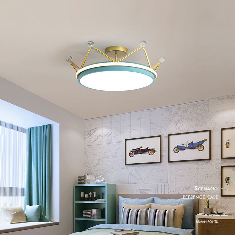 Corona semifulto monte leggero macaron nordico macarfull a soffitto metallico per la camera da letto per bambini