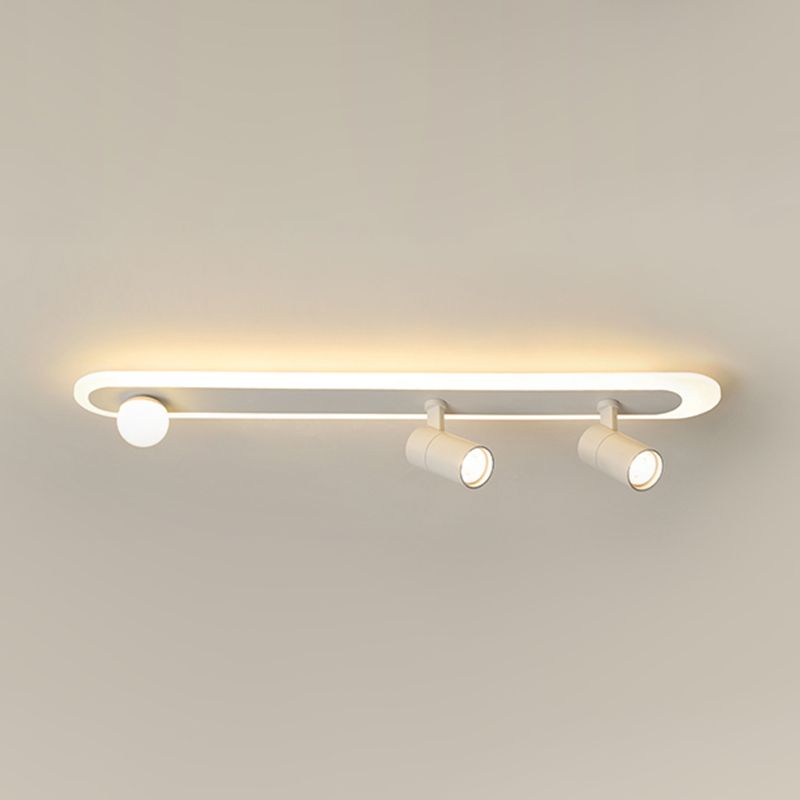 Modern Style Geometry Ceiling Fixtures Metal Ceiling Mounted Lights in White