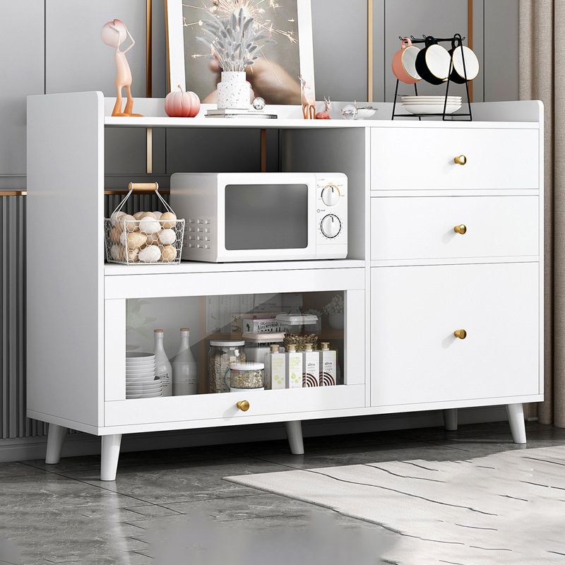Modern Cabinets Buffet Table Engineered Wood Open Storage Sideboard Cabinet
