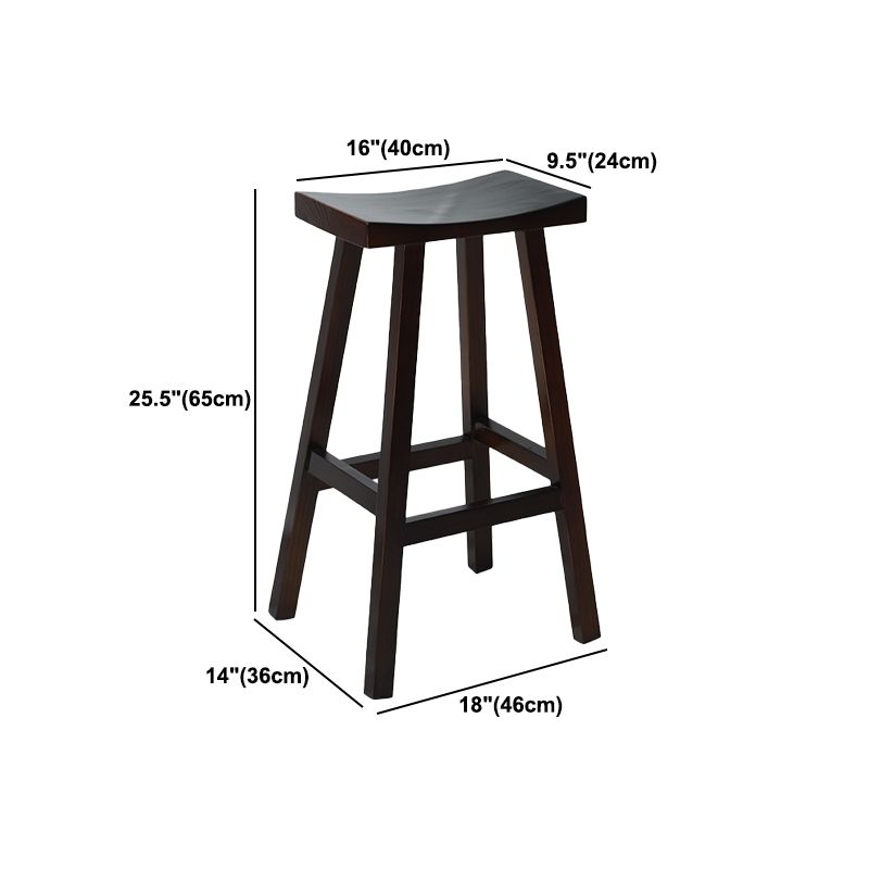 Contoured Seat Footrest Counter-height Stool Modern Solid Wood Counter and Bar Stool